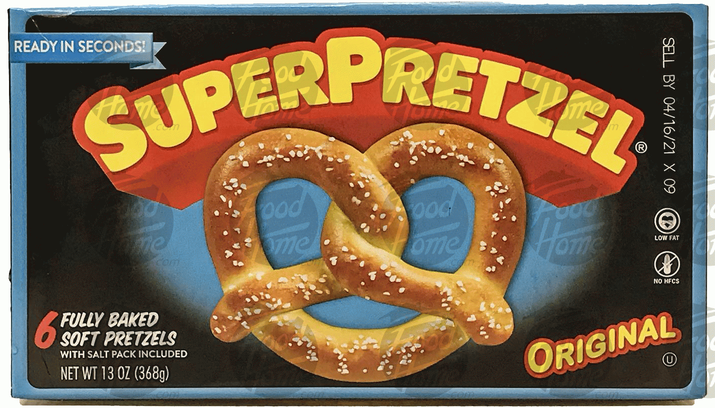 SuperPretzel Soft Pretzels baked soft pretzels, 6 ct, salt pack included Full-Size Picture